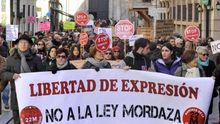 Fotografia de archivo de una manifestación contra la 'ley mordaza'.