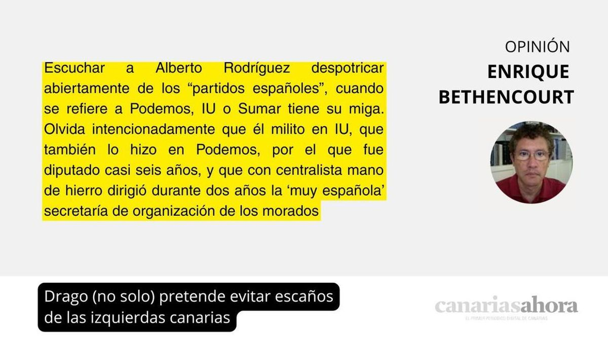 Drago (no solo) pretende evitar escaños de las izquierdas canarias