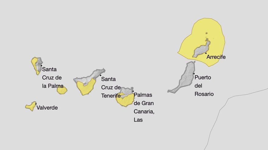 Ampliados los avisos amarillos previstos para Canarias
