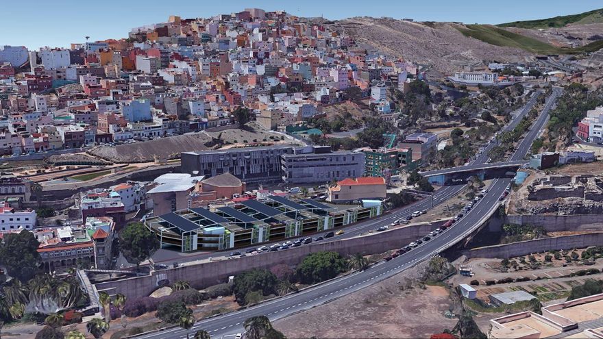 Proyecto de construcción de un construcción de un nuevo aparcamiento con placas solares en la calle Juan de Quesada en la zona de Vegueta, en un espacio cercano al Rectorado de la Universidad de Las Palmas de Gran Canaria.