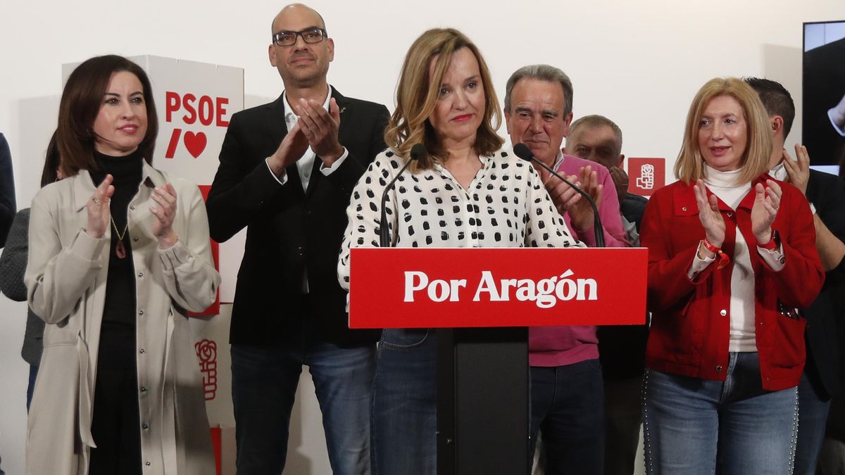 La candidata del PSOE en Aragón, Pilar Alegría, tras el recuento electoral.