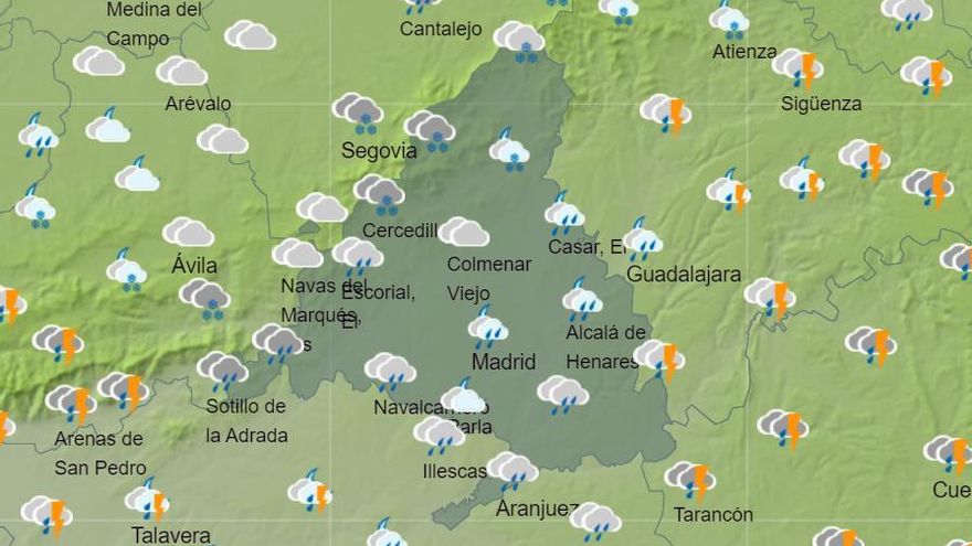 Lluvia generalizada, frío en Madrid y nieve en la Sierra por un nuevo temporal que se extenderá todo el fin de semana
