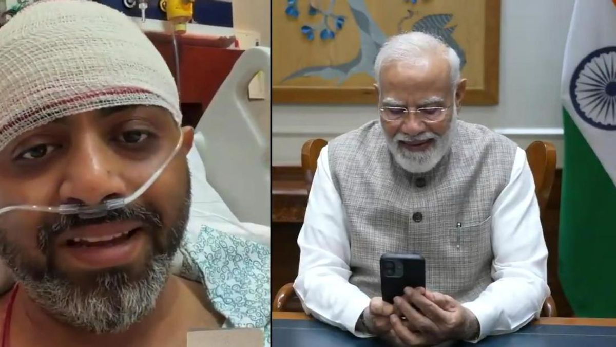 El primer ministro de India, Narendra Modi habló por videollamada con el piloto Smit Machchhar.