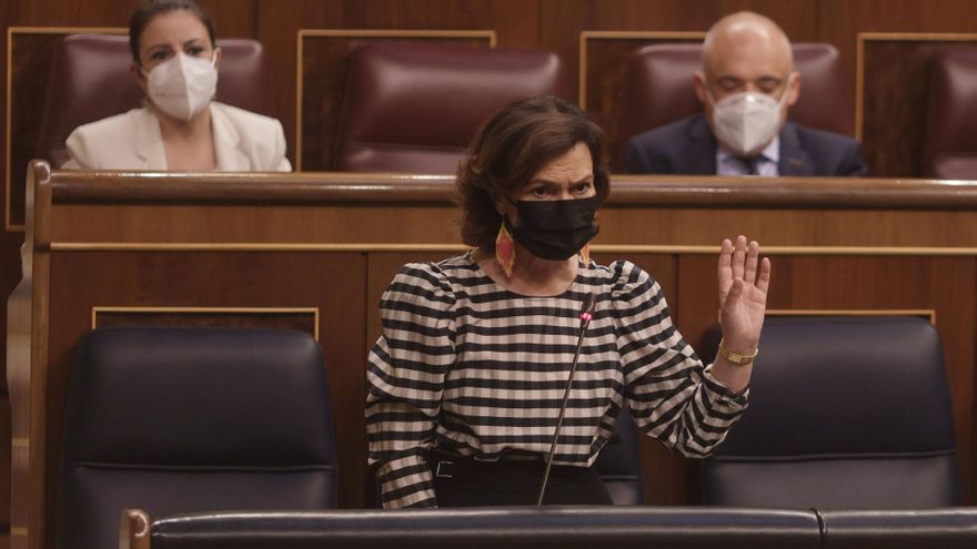 La vicepresidenta primera y ministra de la Presidencia, Relaciones con las Cortes y Memoria Democrática, Carmen Calvo