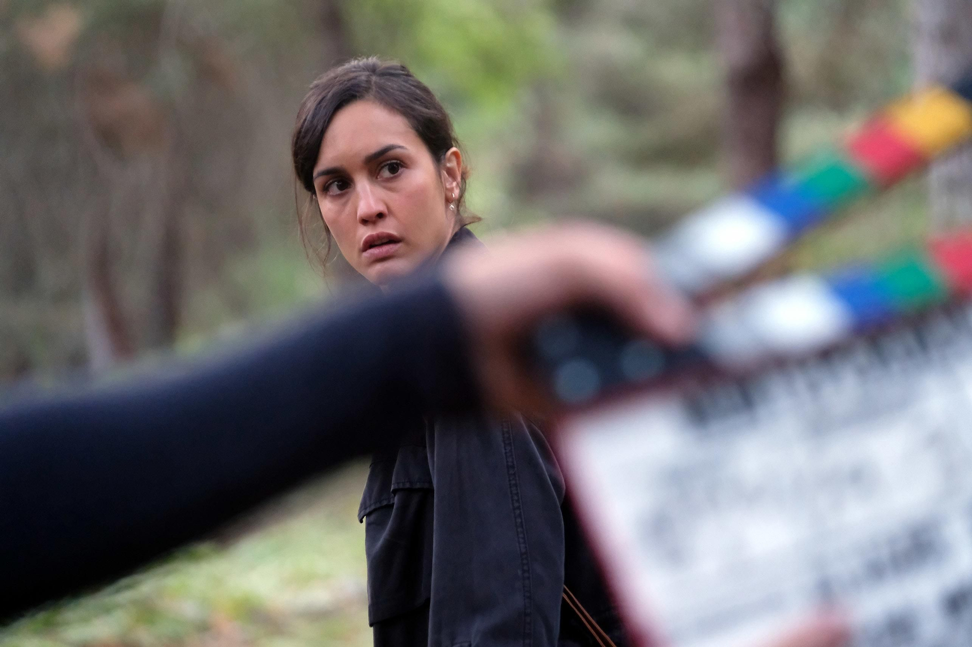 Megan Montaner en el rodaje de Monteperdido, la nueva serie de TVE