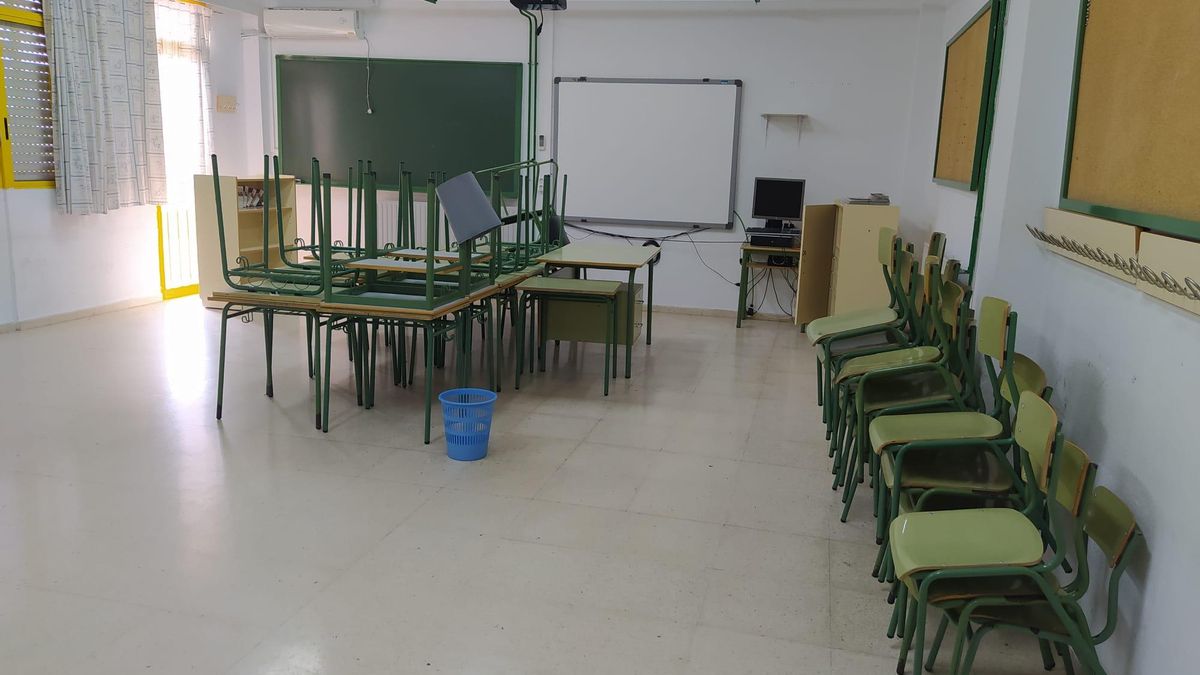 Aula de un colegio de Mazarrón