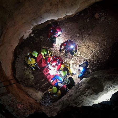 Fondo del barranco donde cayó el herido