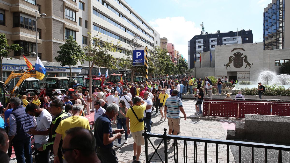 Así se vivió la protesta de agricultores y ganaderos en Gran Canaria