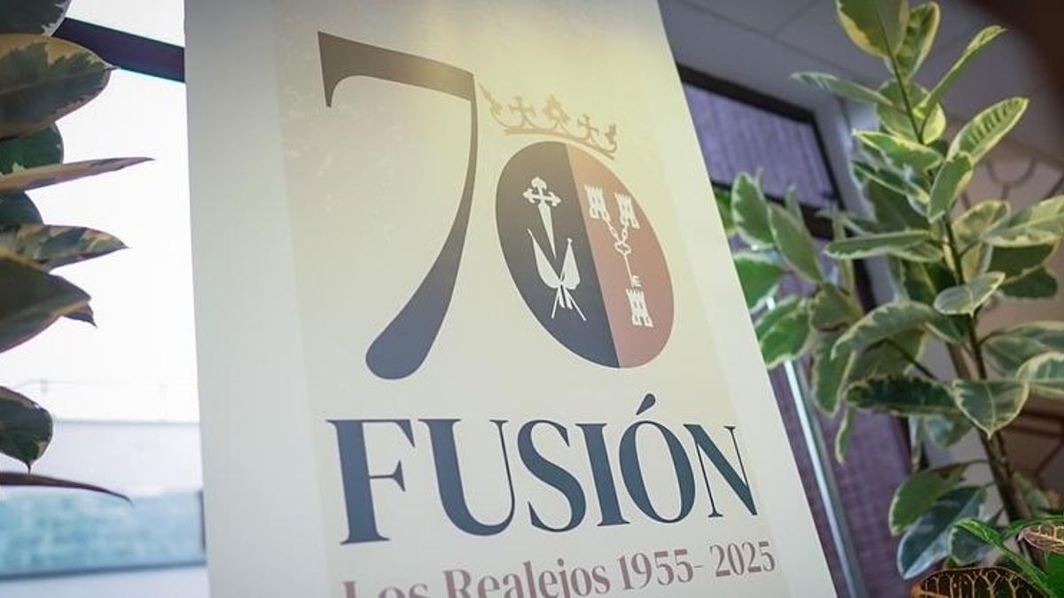 Imagen de marca institucional creada para la conmemoración de la unión en Los Realejos del Alto y el Bajo, con firma del acuerdo el 6 de enero de 1955.