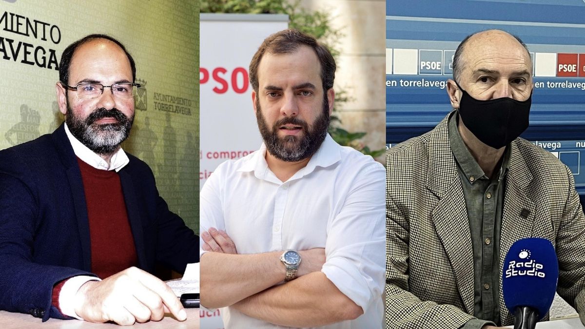 Los tres candidatos a liderar el PSOE de Torrelavega. De izda a derecha: José Luis Urraca, Otto Oyarbide y José Ramón Pelayo. (EUROPA PRESS)