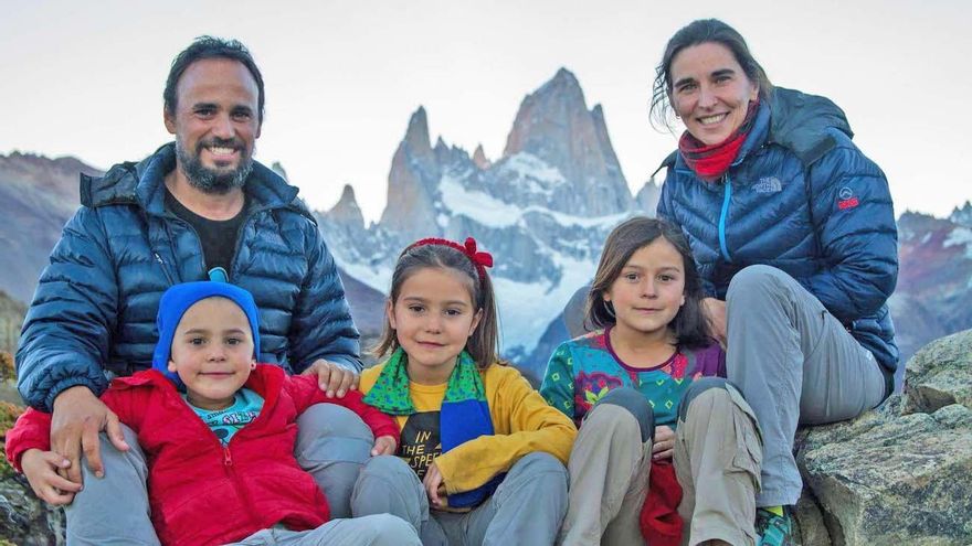 La familia de 'El vuelo de Apis' en la Patagonia.