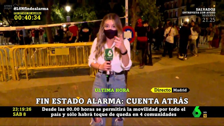 Agreden a un equipo de 'laSexta Noche' que informaba de los botellones por el fin del estado de alarma