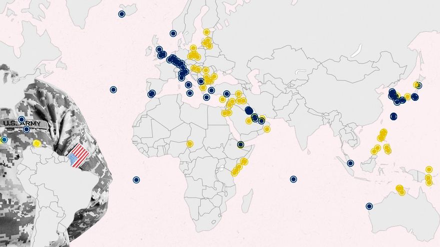 Mapas de las bases de EEUU, los tentáculos con los que impone su dominio y cuya cifra es un misterio