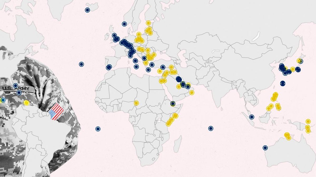 Mapas de las bases de EEUU, los tentáculos con los que impone su dominio y cuya cifra es un misterio
