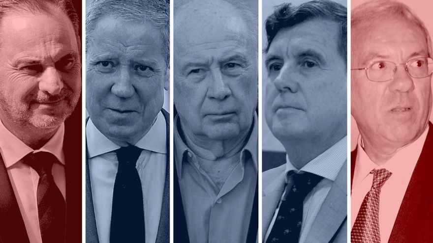 Los cinco exministros de gobiernos de España condenados.