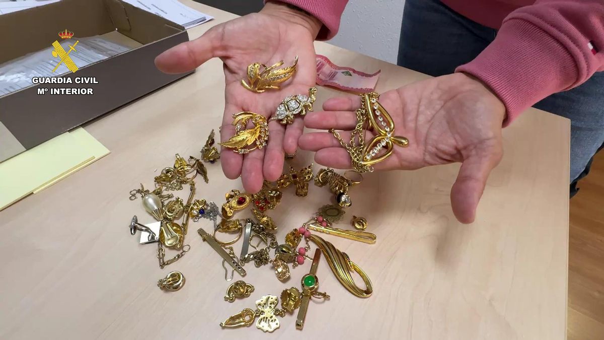 Joyas incautadas en la detención en Islallana (La Rioja) de dos miembros de un grupo criminal