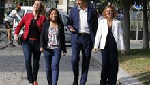 Pedro Sánchez, Sara Hernández, Meritxell Batet y Zaida Cantera