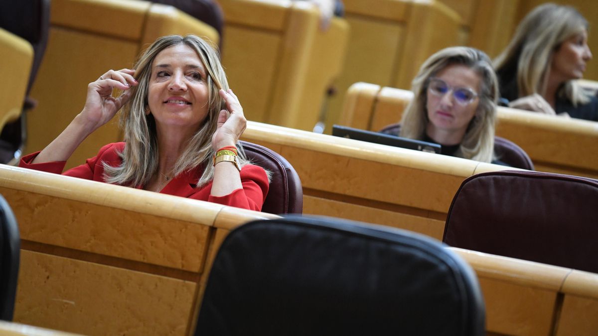 La senadora del PP, Alicia García Rodríguez, durante una sesión plenaria en el Senado en Madrid (España).