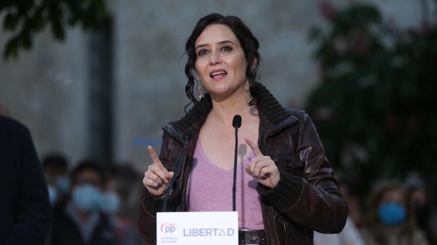 La presidenta de la Comunidad de Madrid y candidata del PP a la reelección, Isabel Díaz Ayuso