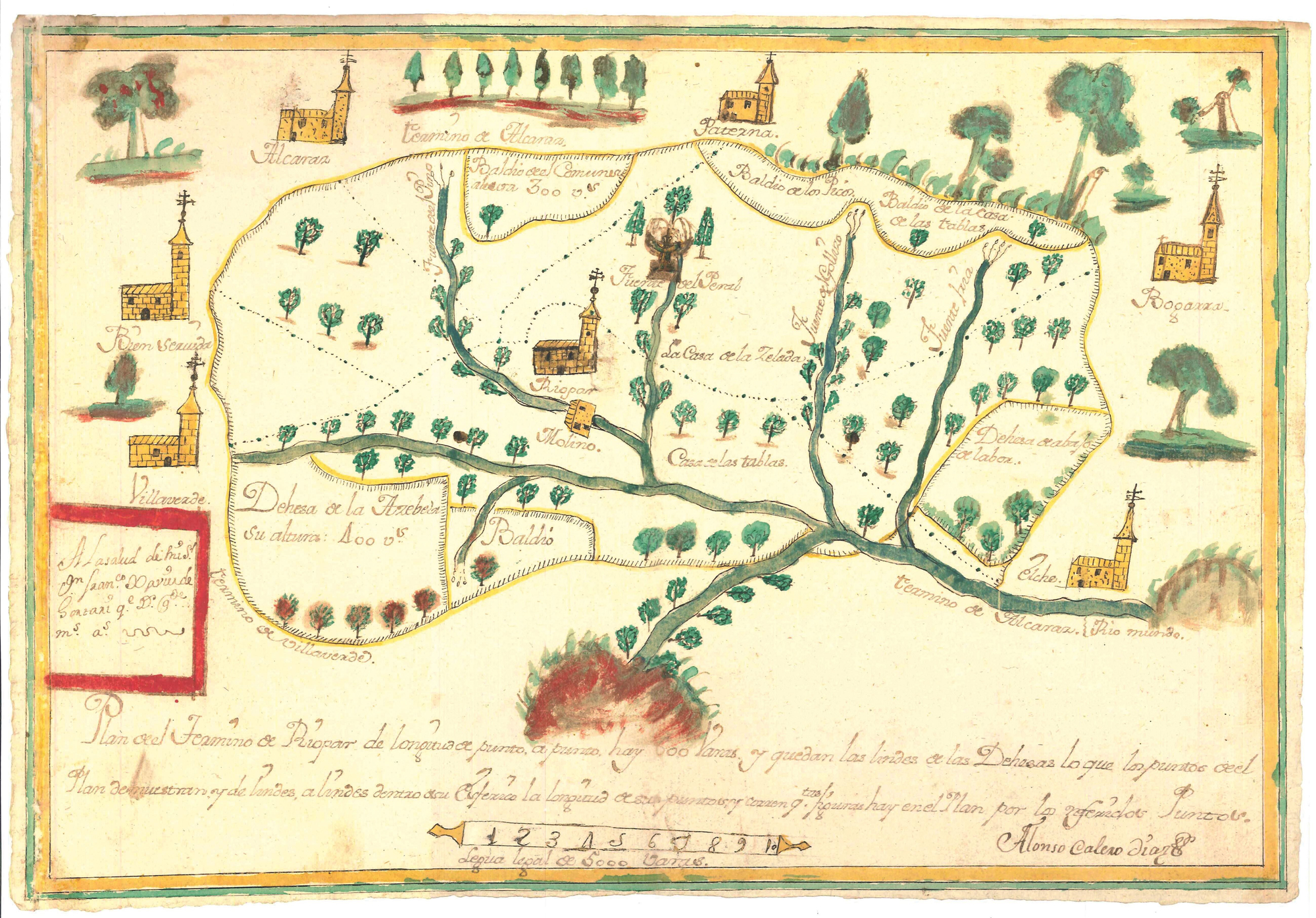 Plano municipal Riópar en 1753