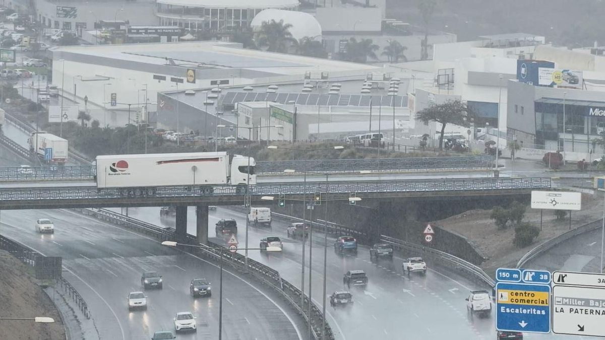 Imagen de archivo de las lluvias en Las Palmas de Gran Canaria en marzo de 2025.