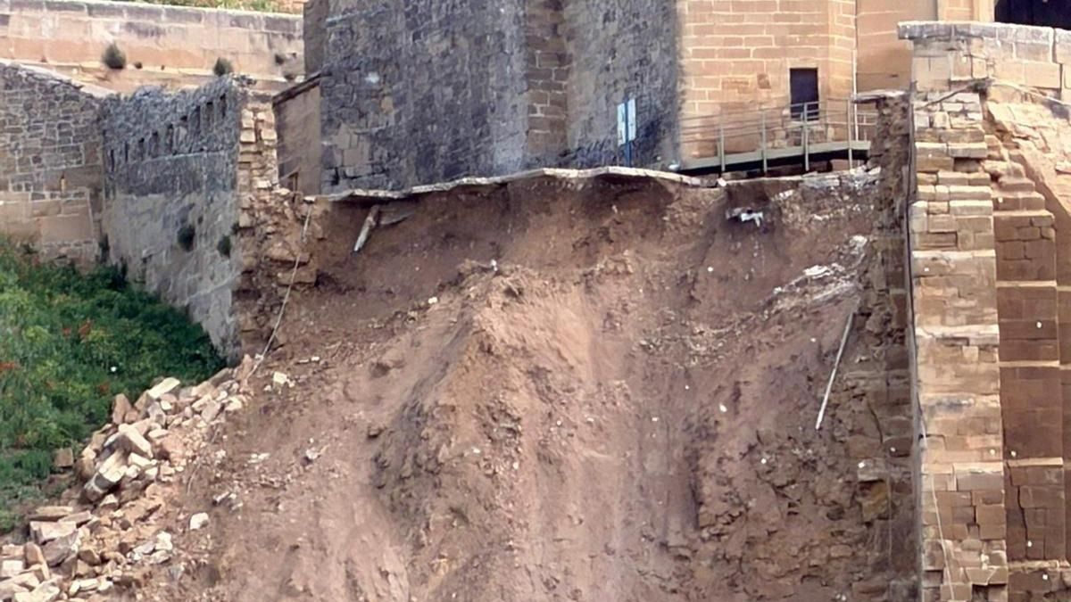 Se derrumba un tramo de muralla en San Vicente de la Sonsierra