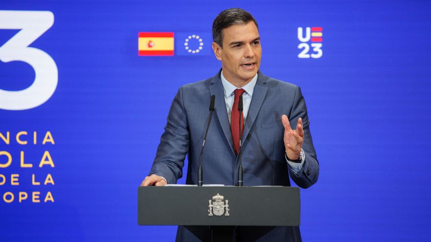 Pedro Sánchez, durante una comparecencia esta semana en la Moncloa
