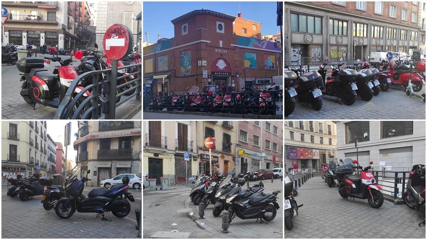 Denuncian el problema de movilidad peatonal que en el entorno de Mostenses generan las motos mal aparcadas