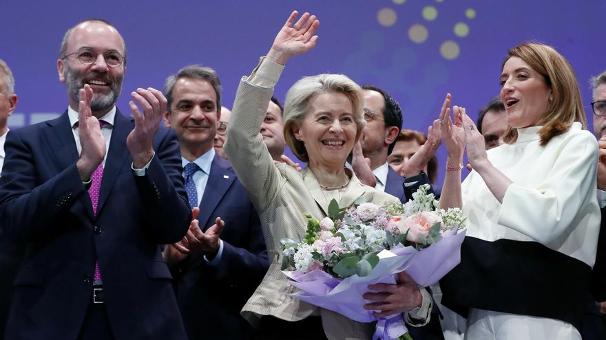 Un Partido Popular Europeo escorado a la derecha entroniza a Von der Leyen como candidata a las europeas