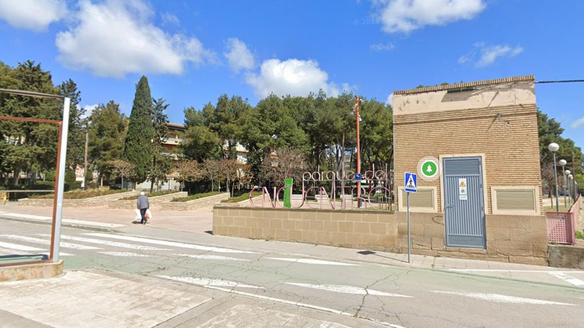 Entrada al parque del Encuentro de Huesca capital, cerca de donde se ha producido el suceso.