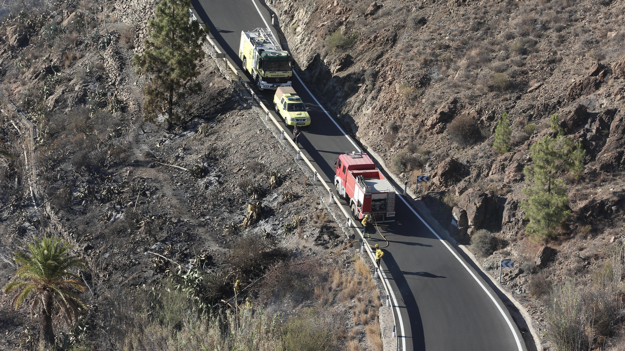 El incendio de Fataga del pasado sábado, en imágenes