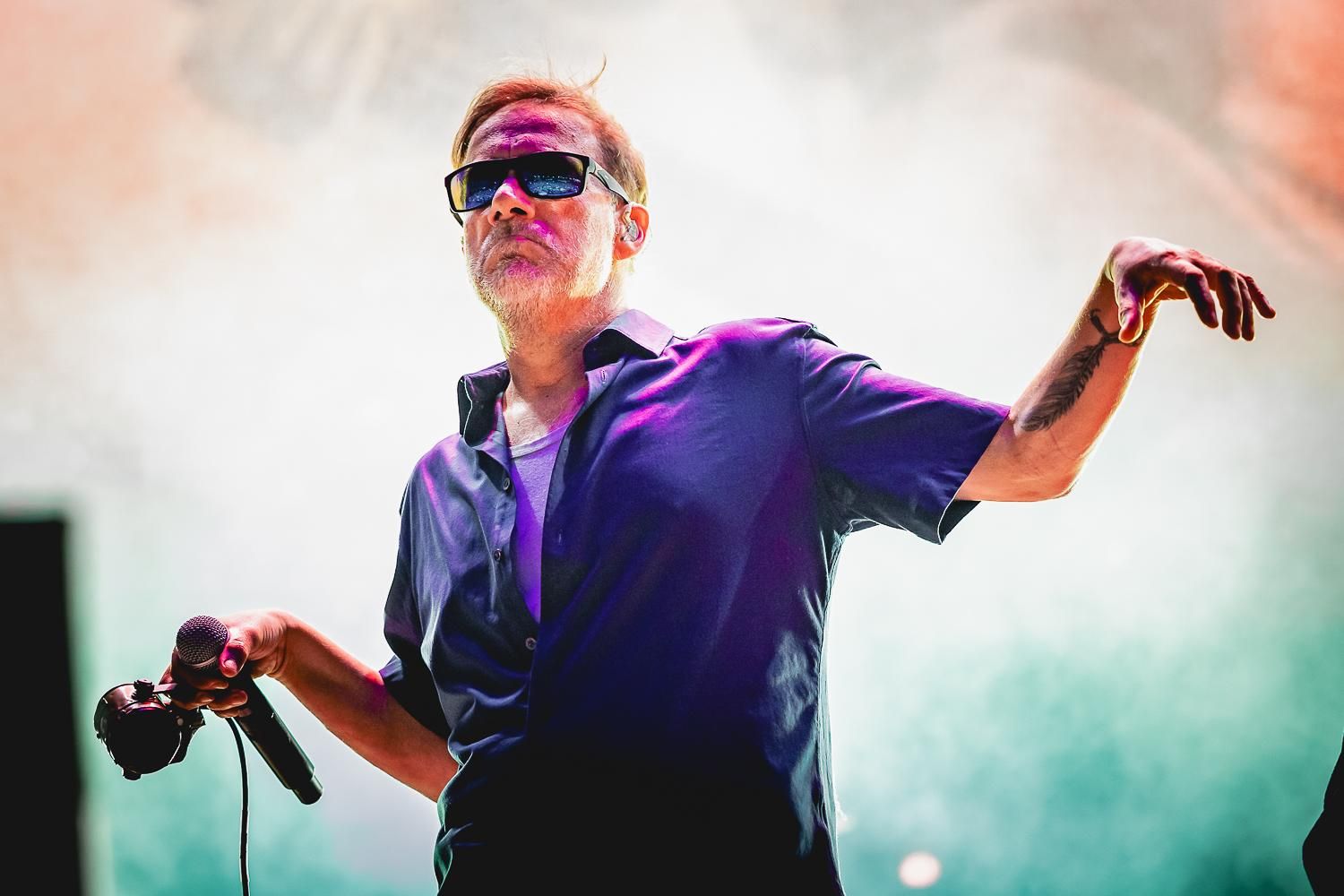 Vicentico, cantante de Los Fabulosos Cadillacs, en el concierto del jueves 7 de septiembre de 2023 en Poble Espanyol (Barcelona)