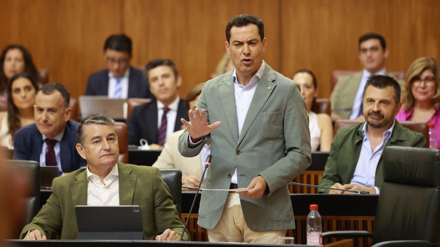 Moreno y Vox se abroncan en el Parlamento andaluz por "frustrar" un Gobierno de derechas en España