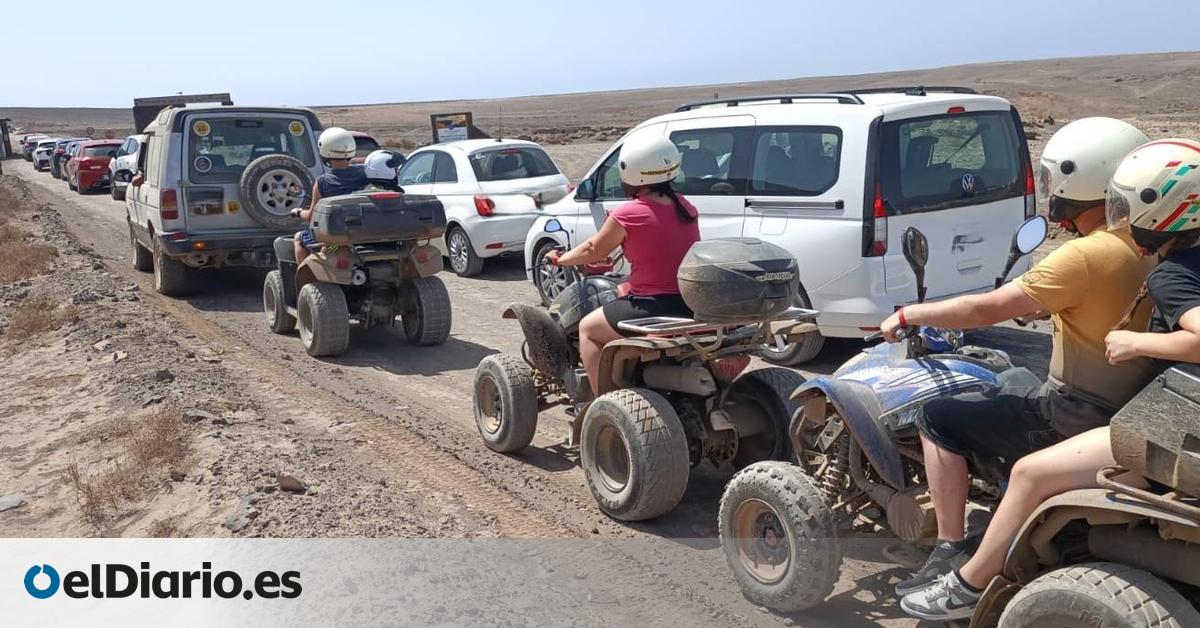 Denunciada la presencia de una caravana de quads en una zona protegida de Lanzarote
