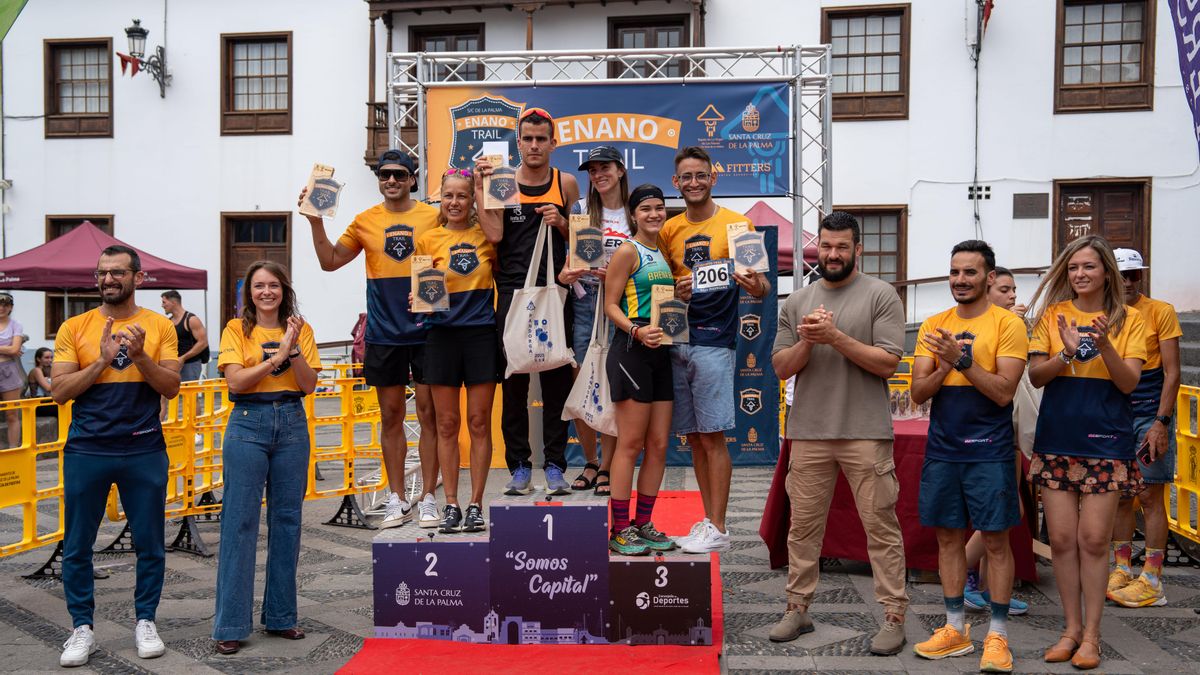 Podio  de la carrera de 7 kilómetros de  'Enano Trail'. Foto: David San José Pérez