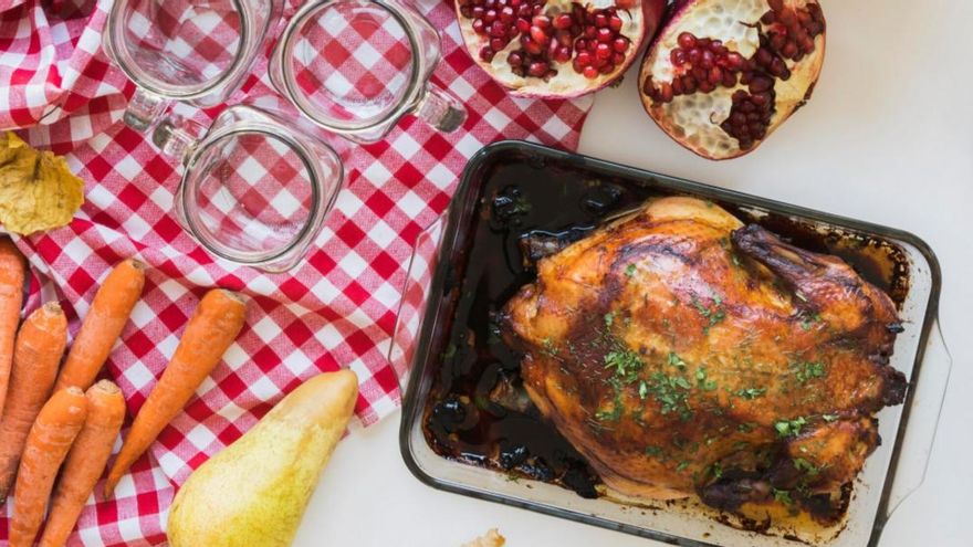 Pollo con granada y miel