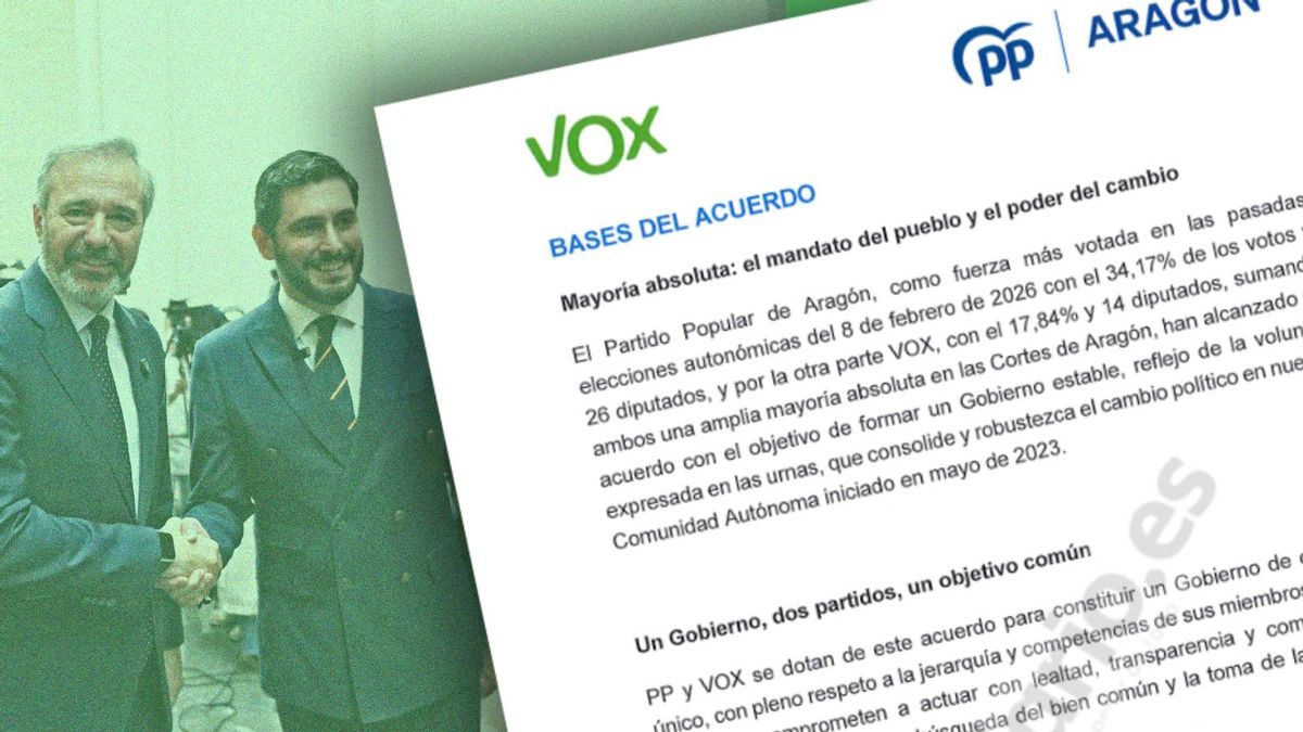 DOCUMENTO | Consulta el pacto íntegro entre PP y Vox en Aragón