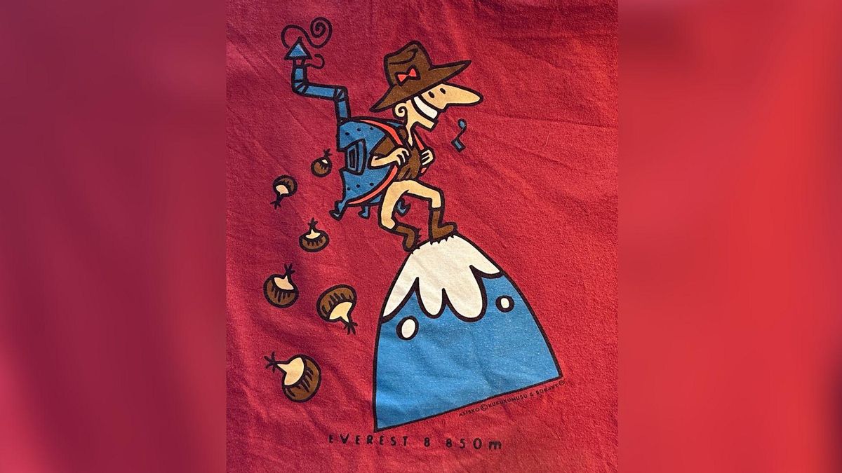 Diseño de Kukuxumusu hecho a MIkel y plasmado en una camiseta llevada en la expedición al Himalaya