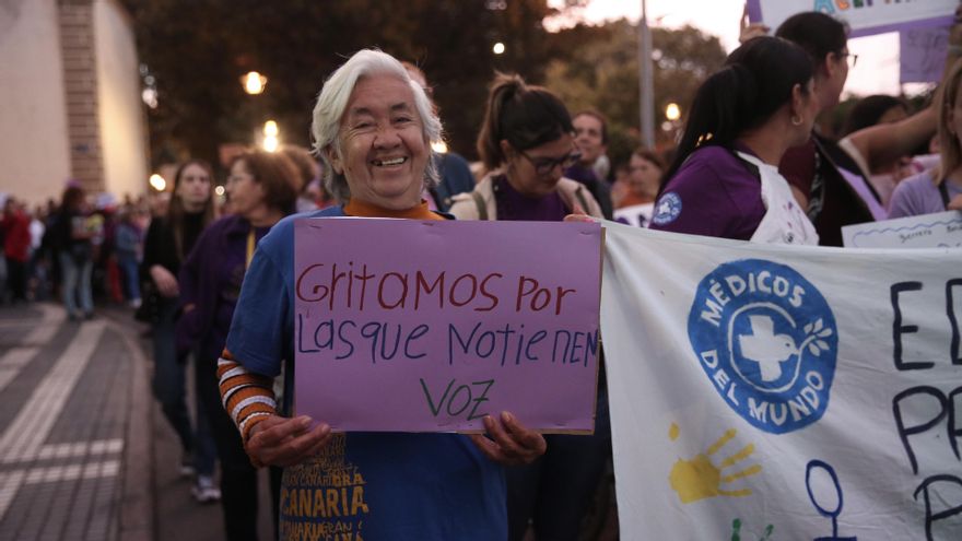 Manifestación por el 8M en Gran Canaria.