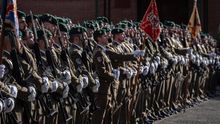 El Regimiento América 66 celebra su patrona en el acuartelamiento de Aizoain