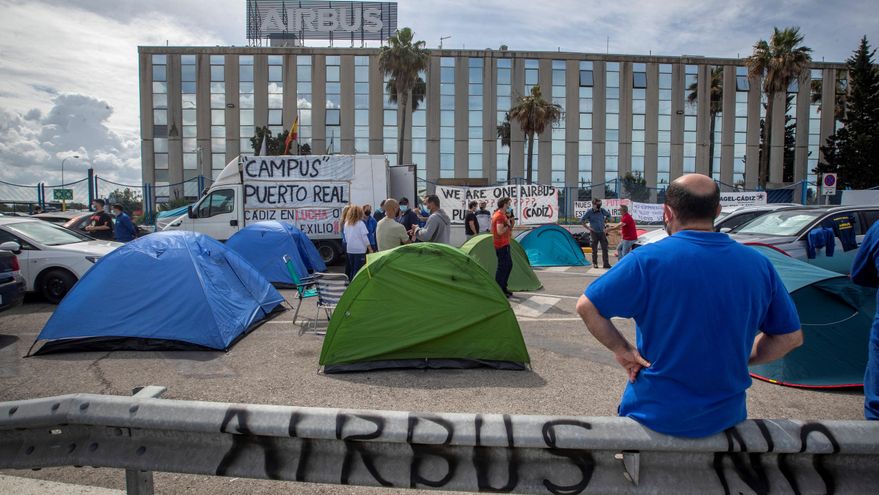 Empleados de Airbus Puerto Real terminan el encierro y anuncian nuevas protestas