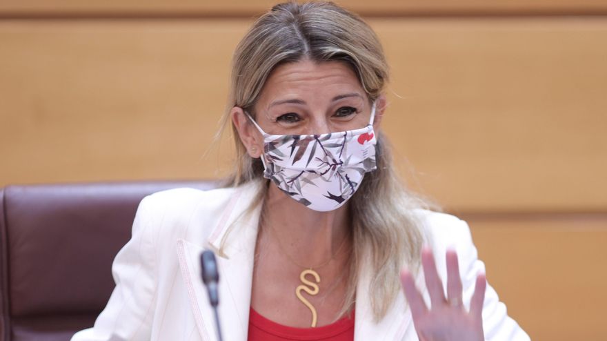 Yolanda Díaz comparece en la comisión de Trabajo celebrada en el Senado