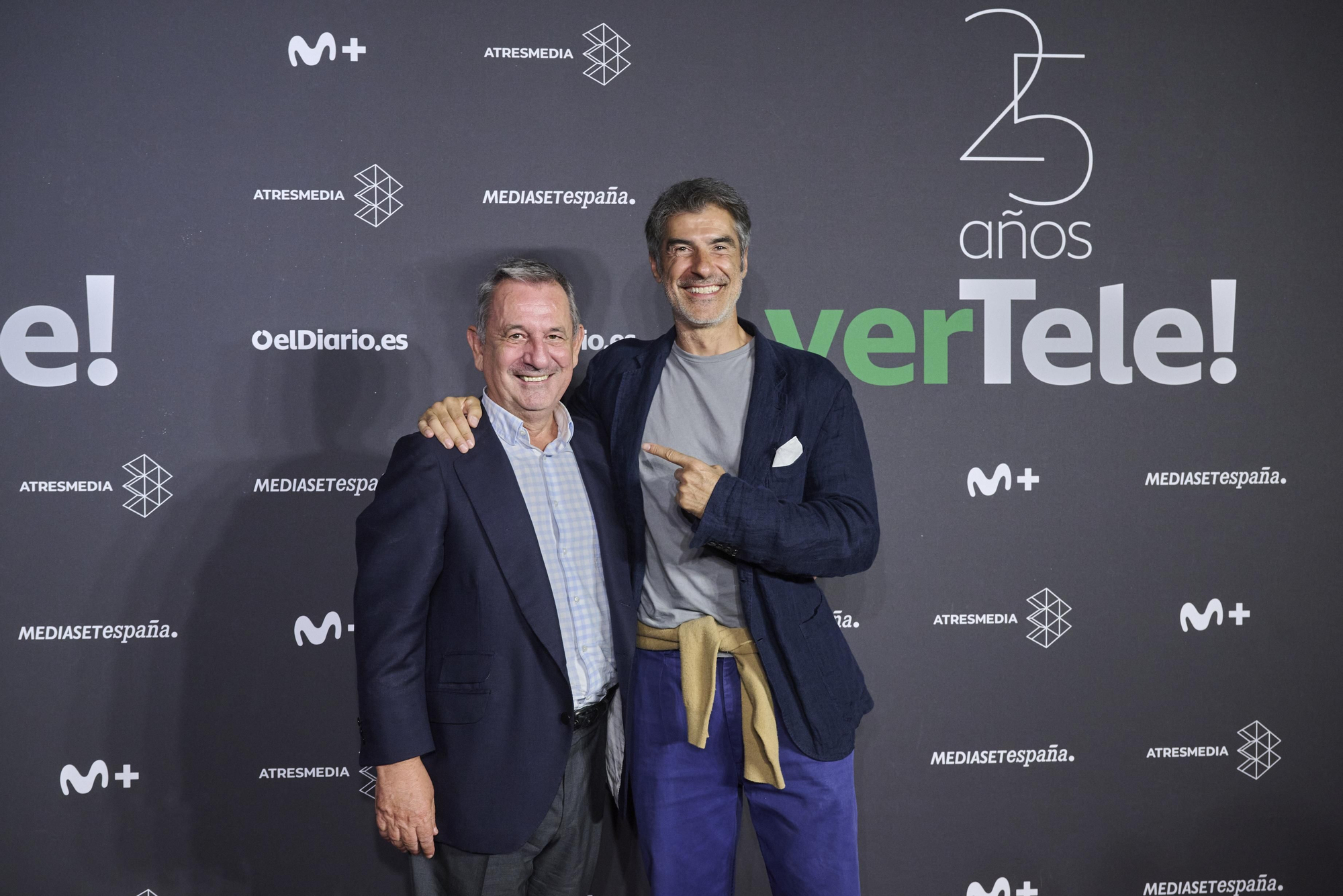 Daniel Bilbao y Jorge Fernández en la fiesta 25 aniversario de verTele