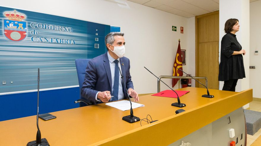 El vicepresidente, Pablo Zuloaga, en la rueda de prensa posterior al Consejo de Gobierno.