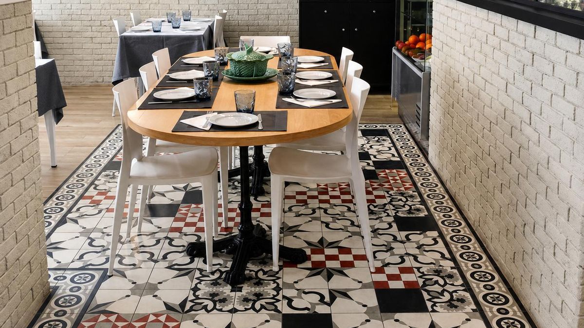Patchwork en un restaurante de Lisboa.