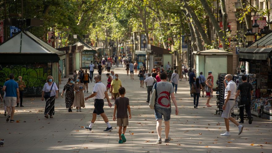 Aspecto de las Ramblas de Barcelona