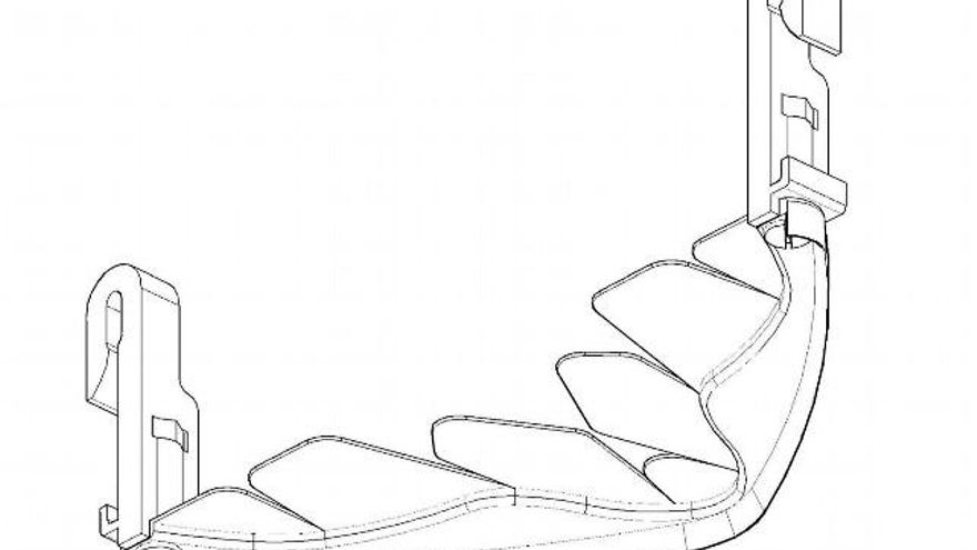 La pieza está realizada en un material muy flexible.