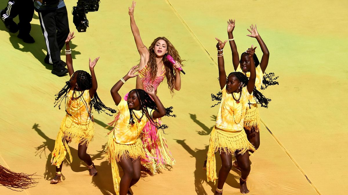 Actuación de Shakira durante el descanso del Mundial