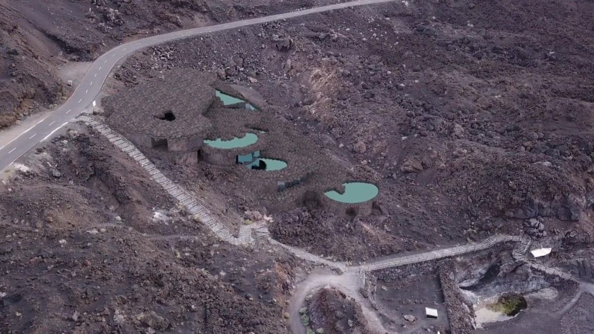 Recreación de la Fuente Santa, según el vídeo promocional del Cabildo de La Palma