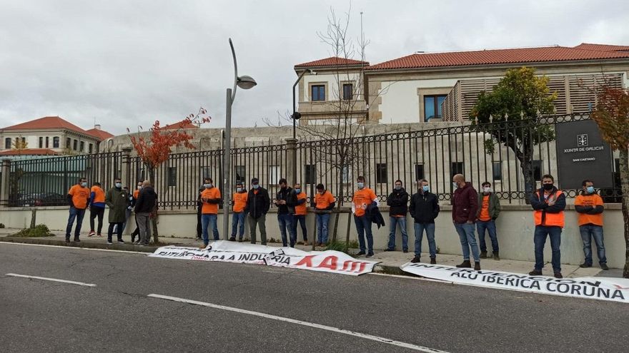 Protesta de trabajadores de Alu Ibérica